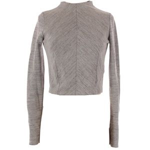 Zara Woman W&B Collection Gray Long Sleeve Top